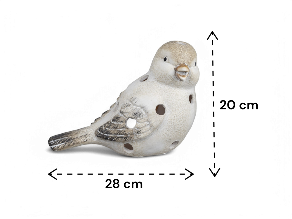 Vogel Windlicht 2er-Set je 28 cm - Stilvolle Frühlingsdeko